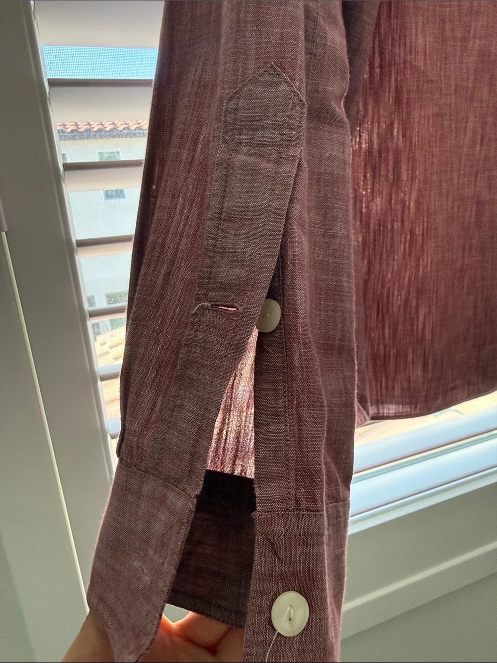 J. Crew Men's Long-Sleeve Casual Button-Down Shirt in Burnt Red